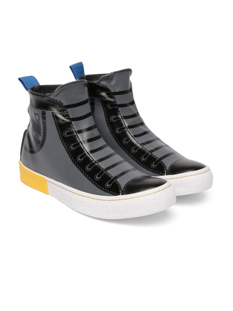 

DIESEL Unisex Grey Printed IMAGINEE Mid-Top Sneakers