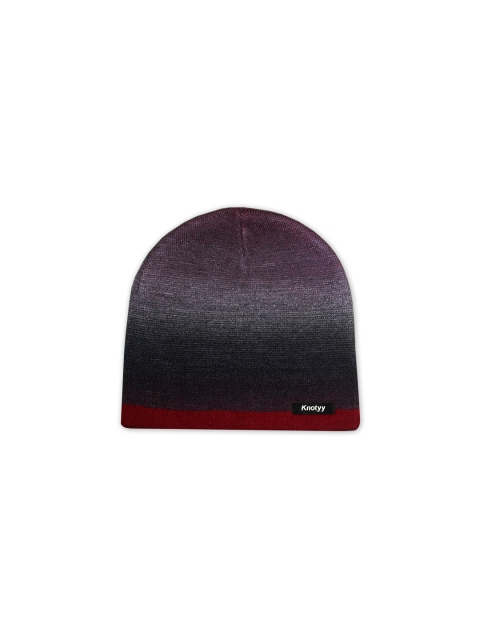 

Knotyy Men Grey Self Design Beanie