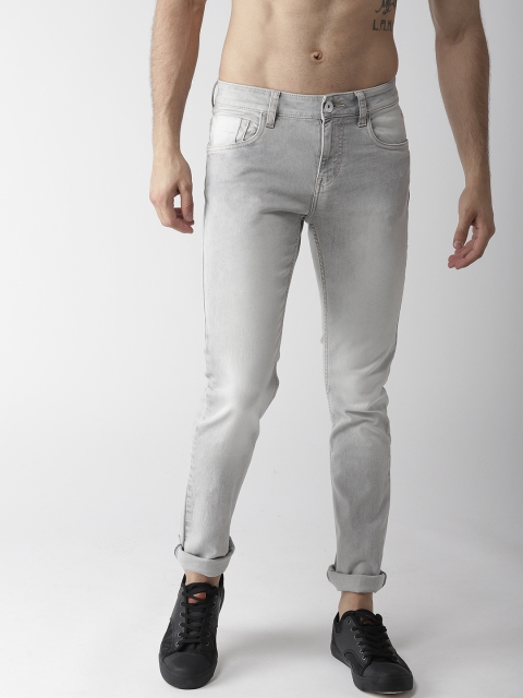 

Flying Machine Men Grey Micheal Slim Tapered Fit Mid-Rise Clean Look Jeans