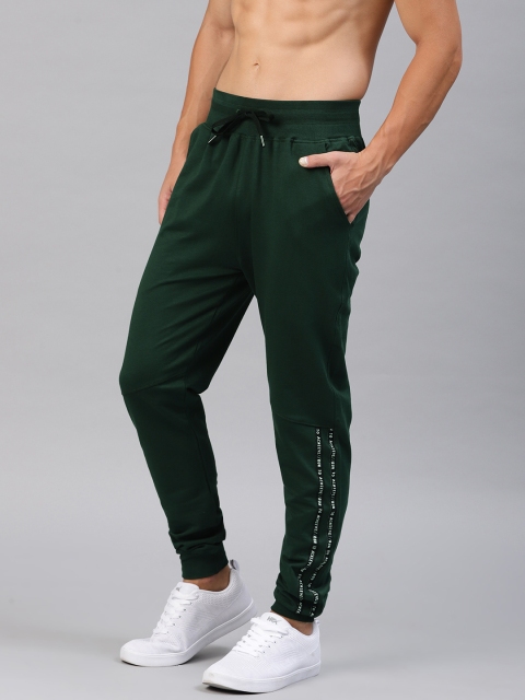 

HRX by Hrithik Roshan Men Green Printed Lifestyle Slim fit Running Track Pants