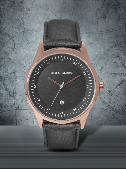 

Mast & Harbour Unisex Black Analogue Watch MFB-PN-SNT-G28