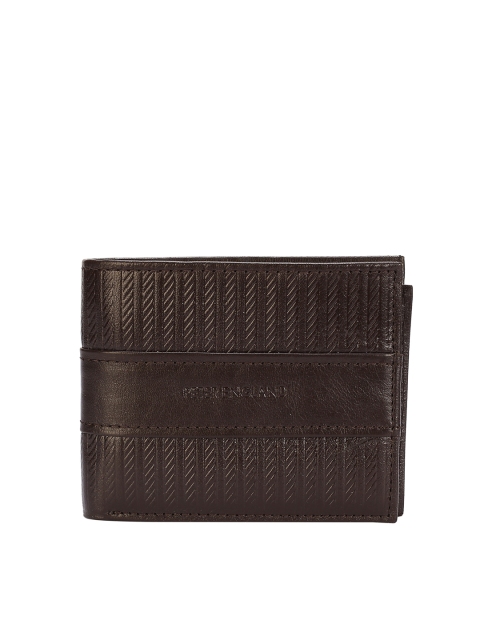 

Peter England Men Brown Textured Two Fold Wallet