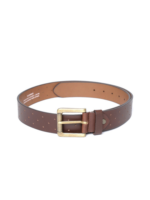 

Peter England Men Brown Perforated Leather Belt