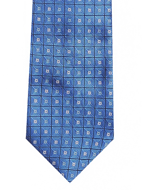 

Peter England Blue & Off-White Woven Design Broad Tie