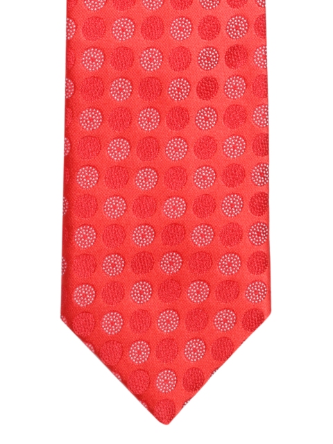 

Peter England Men Red Woven Design Broad Tie