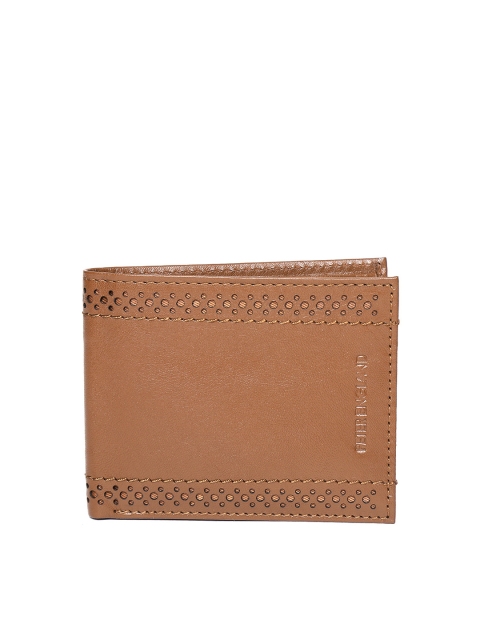 

Peter England Men Brown Solid Leather Two Fold Wallet