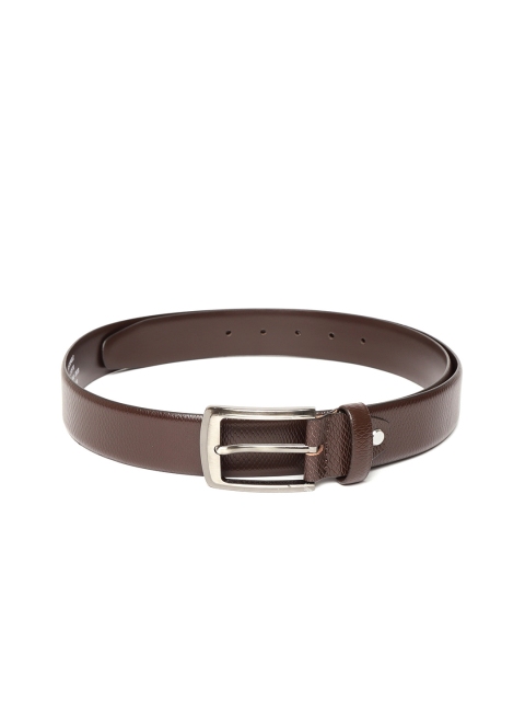

Peter England Men Coffee Brown Leather Textured Belt