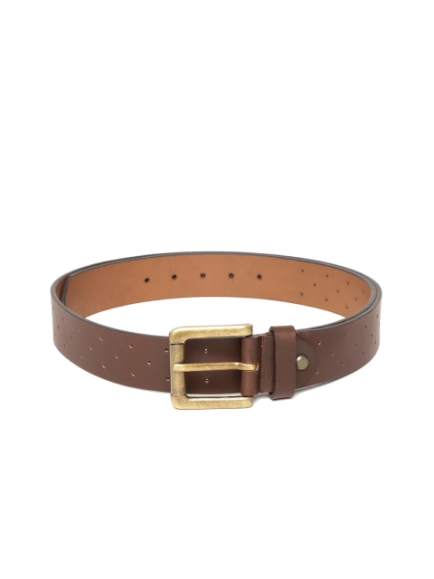 

Peter England Men Brown Leather Solid Belt