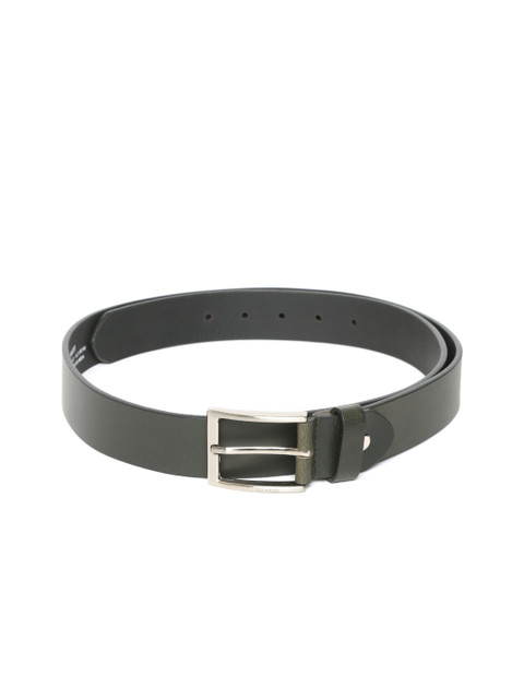 

Peter England Men Black Leather Solid Belt