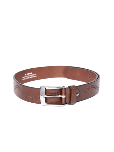 

Peter England Men Brown Textured Leather Belt