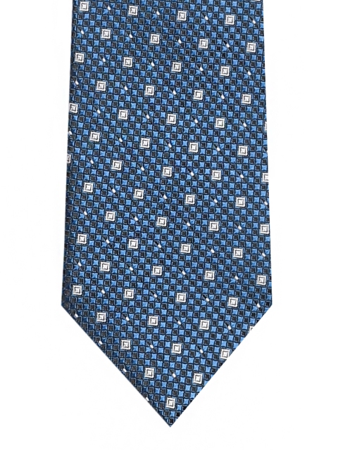 

Peter England Teal Blue & Black Woven Design Broad Tie