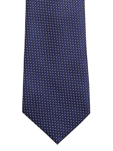 

Peter England Navy Blue Woven Design Broad Tie