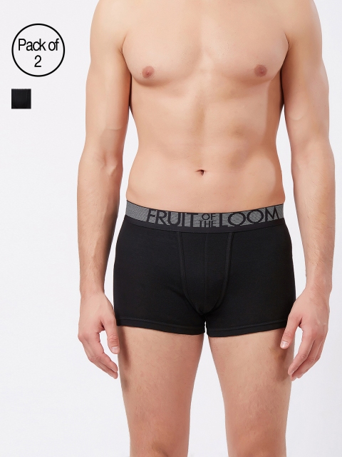 

Fruit of the Loom Men Pack of 2 Black Solid Trunks MTR08-2P-C1