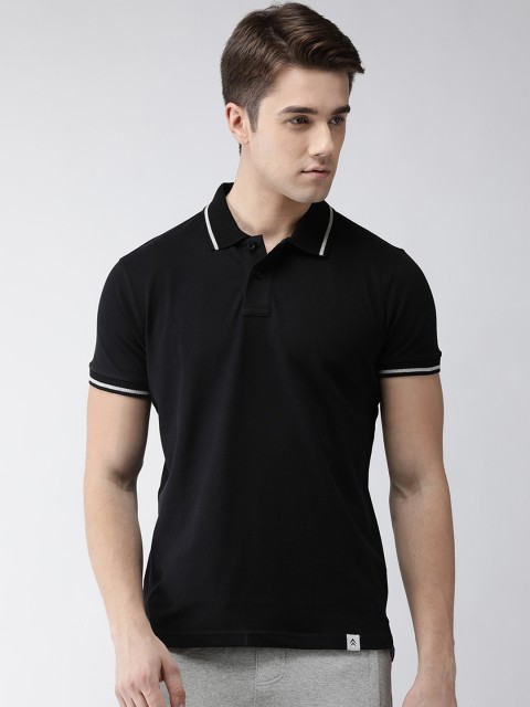 

Steenbok Men Black Solid Polo Collar Odour-Free T-shirt