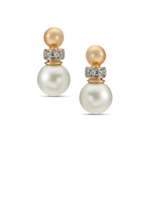 

Mia by Tanishq 14KT Gold Pearls Earrings Diamond