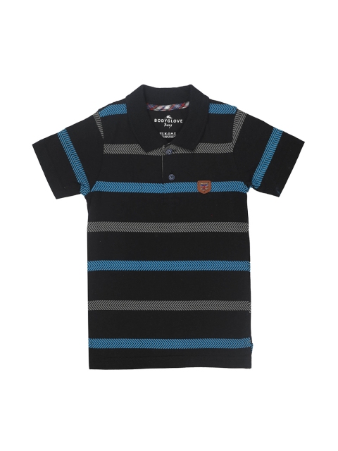 

BodyGlove Boys Black Striped Polo Collar T-shirt