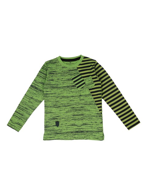 

BodyGlove Boys Green Striped Round Neck Pure Cotton T-shirt