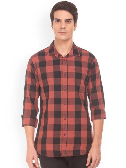 

Colt Men Red & Black Regular Fit Checked Casual Shirt