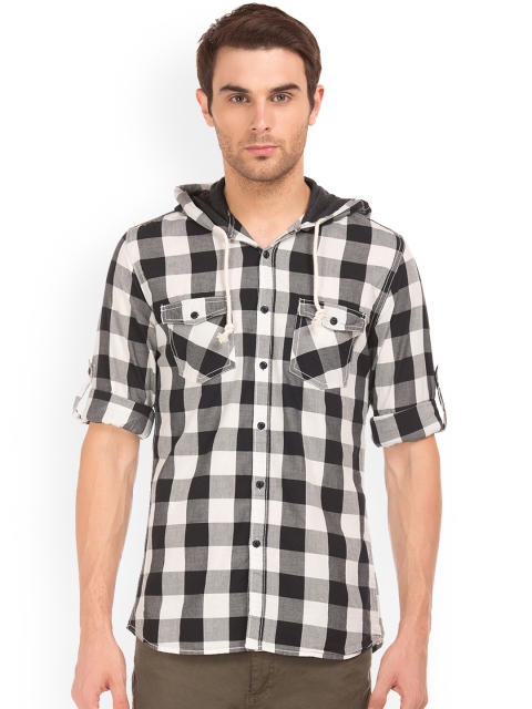 

Colt Men Black & White Regular Fit Checked Casual Shirt