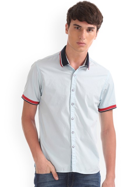 

Colt Men Blue Regular Fit Solid Casual Shirt