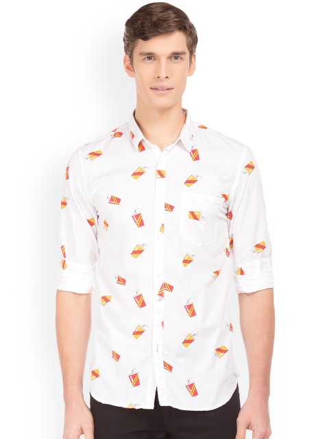 

Colt Men White Regular Fit Printed Casual Shirt