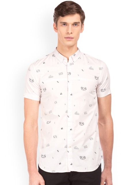 

Colt Men White Regular Fit Printed Casual Shirt