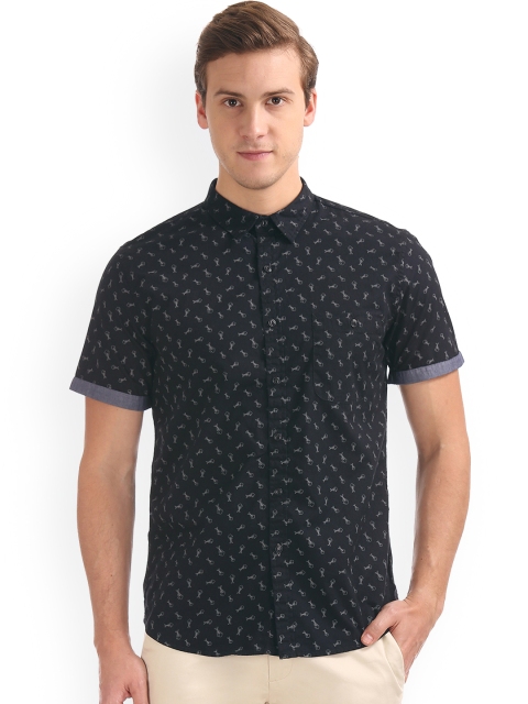 

Colt Men Black Slim Fit Printed Casual Shirt