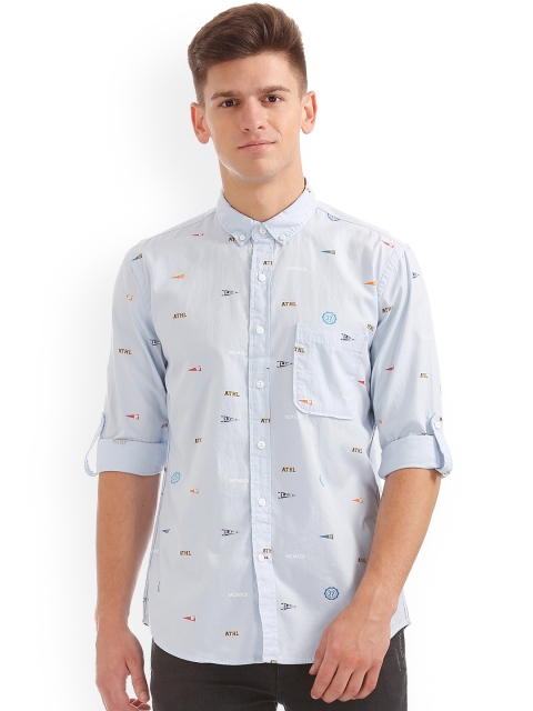

Colt Men Blue Regular Fit Printed Casual Shirt