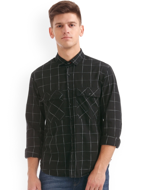 

Colt Men Black Regular Fit Checked Casual Shirt