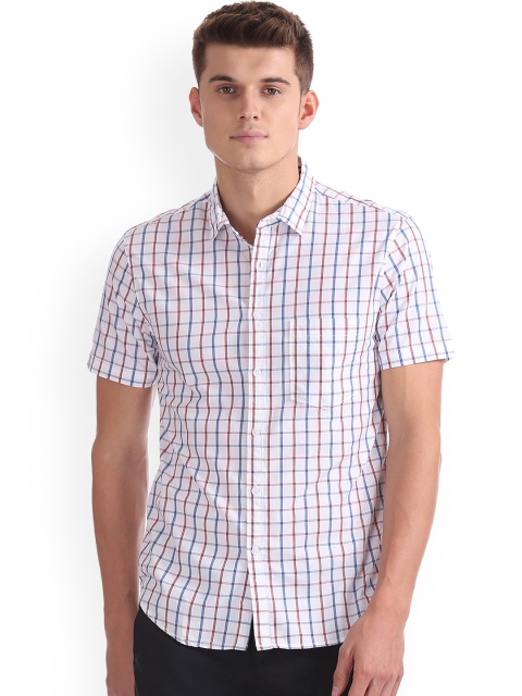 

Colt Men White Regular Fit Checked Casual Shirt