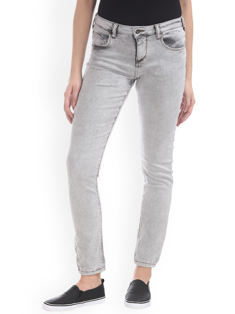 

Cherokee Women Grey Skinny Fit Mid-Rise Clean Look Stretchable Jeans