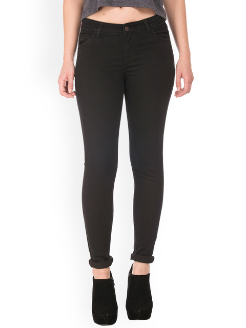 

Cherokee Women Black Skinny Fit Mid-Rise Clean Look Stretchable Jeans
