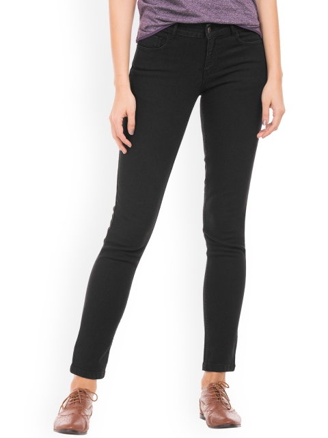 

Cherokee Women Black Slim Fit Mid-Rise Clean Look Stretchable Jeans