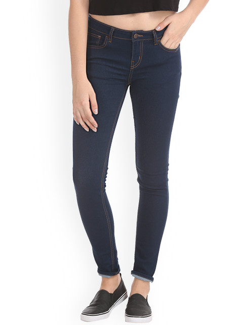 

Newport Women Navy Blue Skinny Fit Mid-Rise Clean Look Jeans
