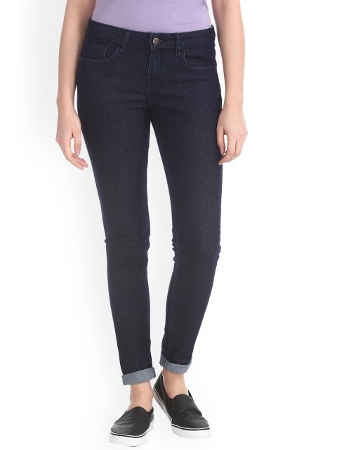 

Newport Women Navy Blue Skinny Fit Mid-Rise Clean Look Stretchable Jeans