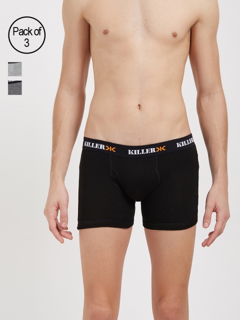

Killer Men Pack of 3 Solid Briefs KLBRF-1009-C41-MDWSTFT, Grey melange