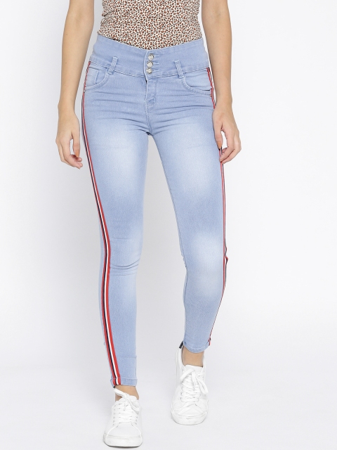 

Purple Feather Women Blue Skinny Fit Mid-Rise Clean Look Stretchable Jeans