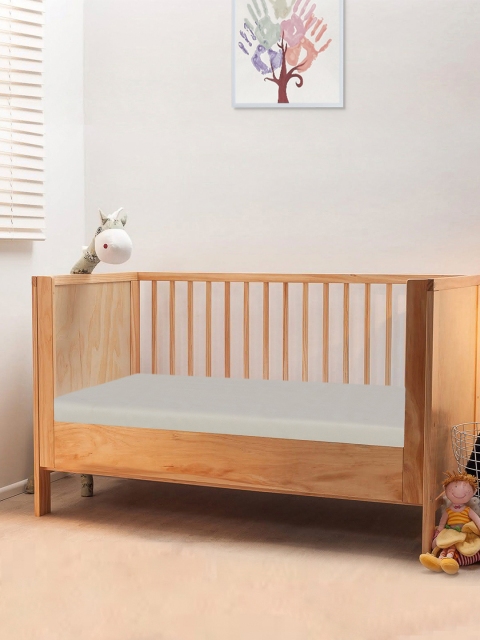 

THE BABY ATELIER Beige Solid Fitted Crib Bedsheet