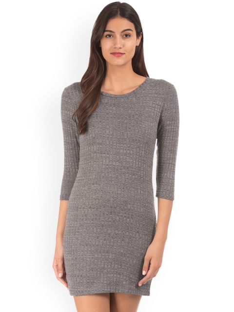 

Cherokee Women Grey Solid T-shirt Dress