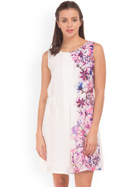 

Cherokee Women White Printed A-Line Dress