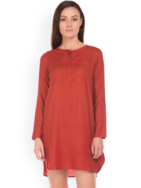 

Cherokee Women Red Solid A-Line Dress