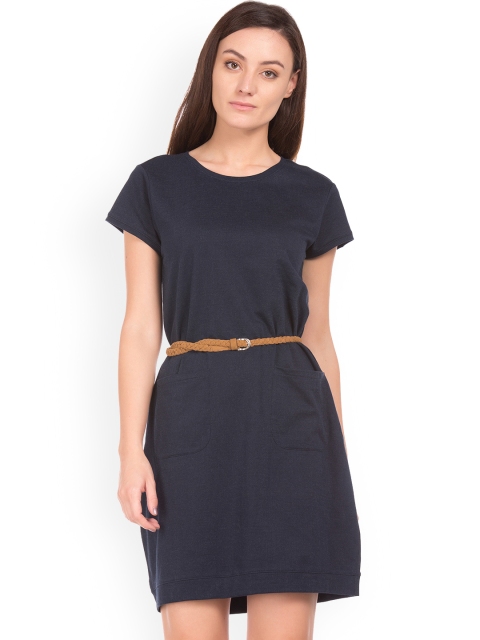 

Cherokee Women Blue Solid Sheath Dress