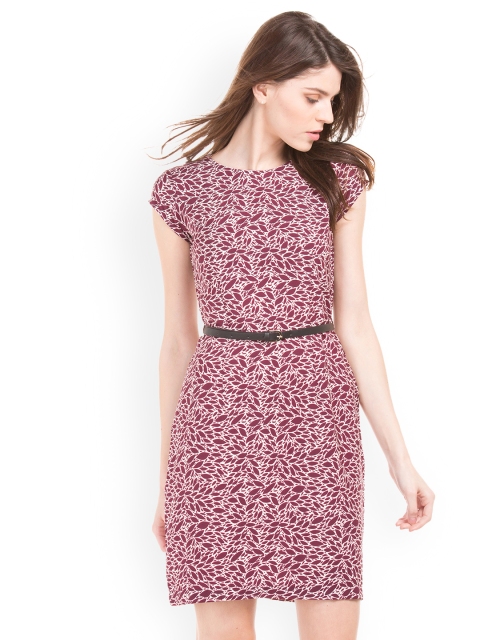 

Cherokee Women Purple Printed Sheath Dress