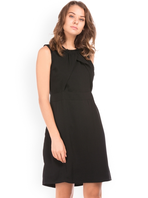 

Cherokee Women Black Solid Fit and Flare Dress