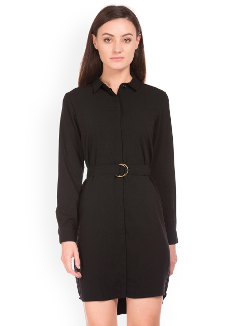 

Cherokee Women Black Solid Shirt Dress