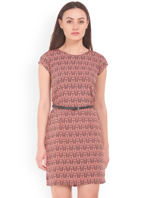 

Cherokee Women Pink Printed Sheath Dress