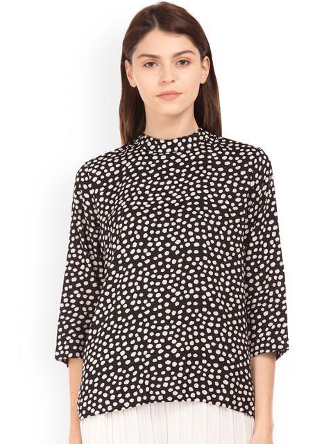 

Cherokee Women Black Printed A-Line Top