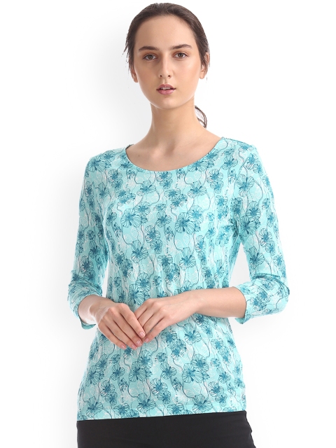 

Cherokee Women Blue Printed Top