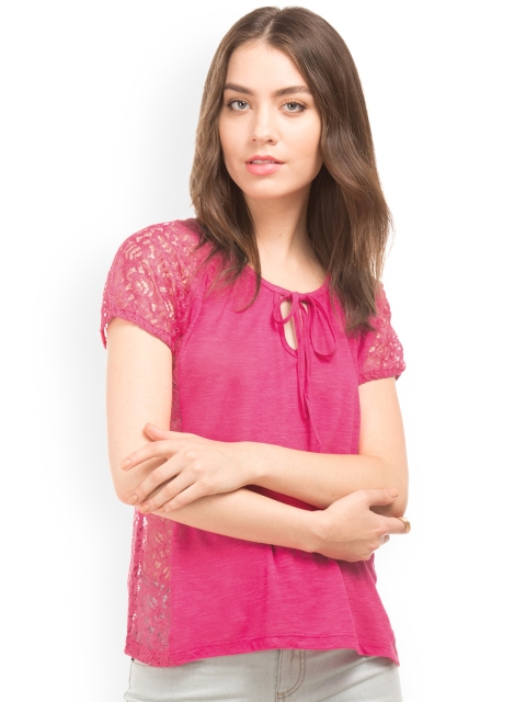 

Cherokee Women Pink Self Design A-Line Top