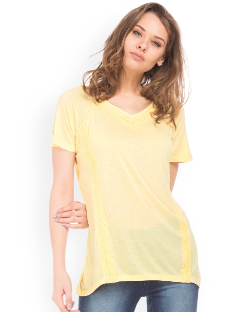 

Cherokee Women Yellow Solid Top